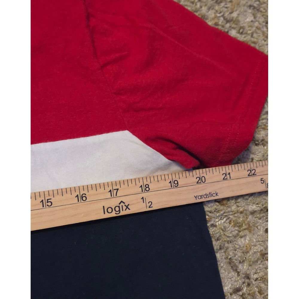 Hollister Red White Blue Colorblock Crewneck T-Shirt Men's Size Large - Picture 5 of 6